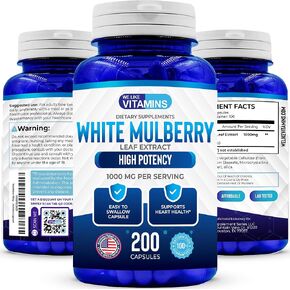 We Like Vitamins White Mulberry 1000mg – 200 Capsules – White Mulberry Supplement