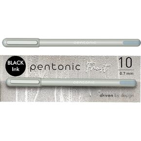 Pentonic Ballpoint Pens, 15 Count, Gray, Blue & Pink Barrels, Black, Blue & Red Ink, 0.7 mm Fine Point, Smooth Writing For Note Taking (PEN13088)
