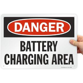 SmartSign "Danger - Battery Charging Area" Sign | 10" x 14" Plastic