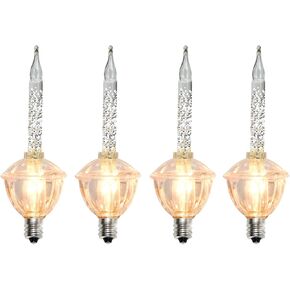 4 Pack Multicolor Christmas Bubble Light Replacement Bulbs, Vintage Bubble Light Replacement Bulbs with Colorful Liquid, Night Lights Bulb for Indoor Outdoor Christmas Tree Decorations, E12 Base, 5W