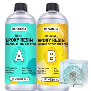 Deep Pour Epoxy Resin - 1.5 Galloon Crystal Clear Resin Epoxy Kit for 2-4" Pour Depths: Not Yellowing and No Bubble Self Leveling, for River Tables, Flower Preservation, and Mold Crafts Mix 2:1 Ratio