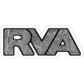 RVA Map Logo, Richmond, Virginia Decal Sticker - Sticker Graphic - Auto, Wall, Laptop, Cell, Truck Sticker for Windows, Cars, Trucks