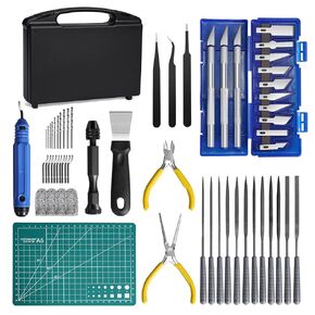 3D Printer Tools Kit, 58 PCS 3D Printer Accessories Kit includes Deburring, Removal Tools, Cutters etc, RealPlus 3D printing tools for Remove, Smoothing, Finishing, Deburring, Craving, Drilling