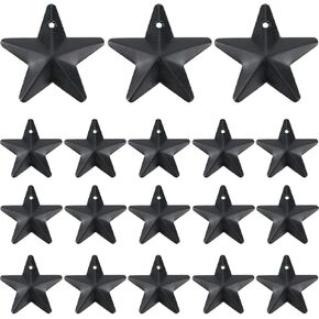 GORGECRAFT 30PCS 1.6" Black Metal Star Decor Barn Star with Hole Iron Vintage Wall Arts Hanging Wall Decors for Crafts House Christmas Independence Day Indoor Outdoor DIY Handmade Accent