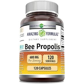 Amazing Formulas Bee Propolis Supplement | 600 Mg Per Serving | 120 Capsules | Non-GMO | Gluten Free | Made in USA