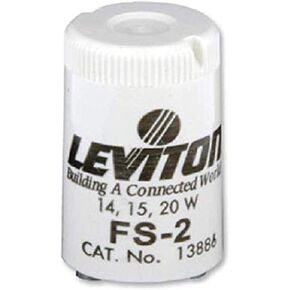 Leviton 13886 Fluorescent Starter, 15-20 Watts, FS-2,Off-white