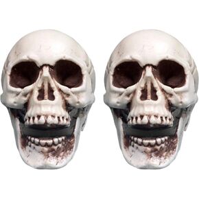 SUPVOX 2pcs Halloween Skull Decor Realistic Looking Mini Skeleton Skull for Halloween Table Decoration Prop