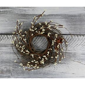 Pip Berry, Twig, Star Wreath, 10" - Ivory