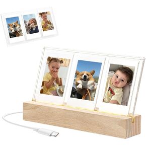 Small Picture Frames 2x3 for Polaroid Fujifilm instax Mini 12/11/99/90/9/8/EVO Instant Camera 2.2x3.4 Inch Film Photos, Mini Picture Frame Can Be Used As Night Light Place 3 Photos