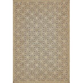 Unique Loom Outdoor Trellis Collection Area Rug - Spiral (6' 1" x 9' Rectangle, Light Brown/ Brown)