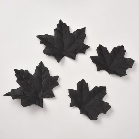 50 قطعة من أوراق القيقب الصناعية السوداء من VASANA لأوراق الخريف المزيفة لتزيين الطاولة المركزية لحفلات الزفاف وعيد الشكر وديكور الهالوين in Kuwait