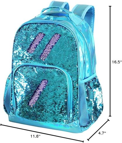 Hologram Sequin Backpack Sequin School Backpack for Girls Kids Elementary Bookbag Flip Sequence Holographic Book Bags in Saudi Arabia