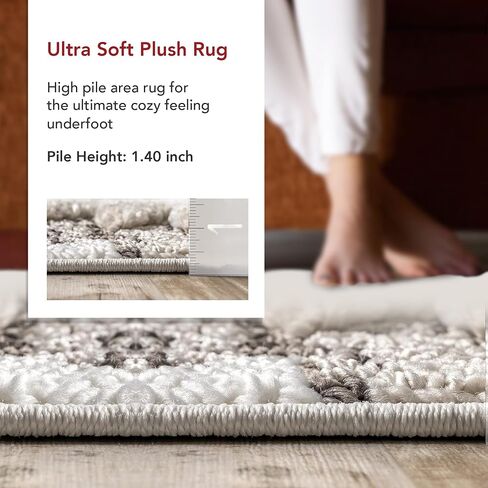 nuLOOM Risette Solid 8x10 Shag Area Rug for Living Room Bedroom Dining Room Nursery Kitchen, Ivory in Saudi Arabia