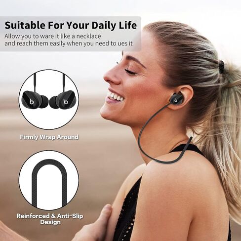 WOFRO Anti-Lost Strap for Beats Studio Buds, Sports Anti-Slip Soft Silicone Lanyard Accessories Compatible with Beats Studio Buds Bluetooth Headphones Neck Rope Cord (Red) in Saudi Arabia