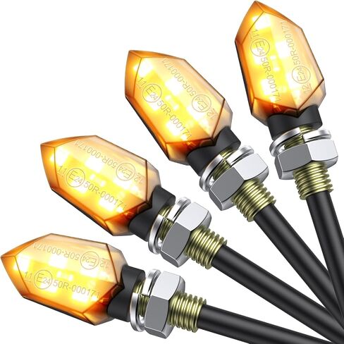 Justech 4 قطع مايكرو ليد بدوره أضواء إشارة دراجة نارية مؤشر عالمي مقاوم للماء 3528 مصباح الخرز مؤشر للدراجات النارية دراجة نارية هارلي كاواساكي ياماها قبالة الطريق in Kuwait