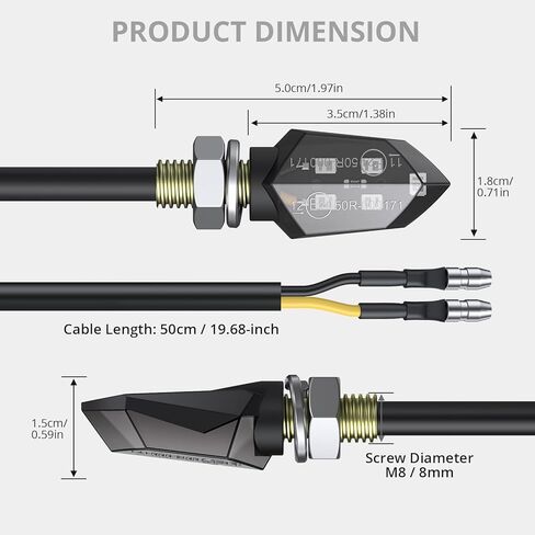 Justech 4 قطع مايكرو ليد بدوره أضواء إشارة دراجة نارية مؤشر عالمي مقاوم للماء 3528 مصباح الخرز مؤشر للدراجات النارية دراجة نارية هارلي كاواساكي ياماها قبالة الطريق in Kuwait