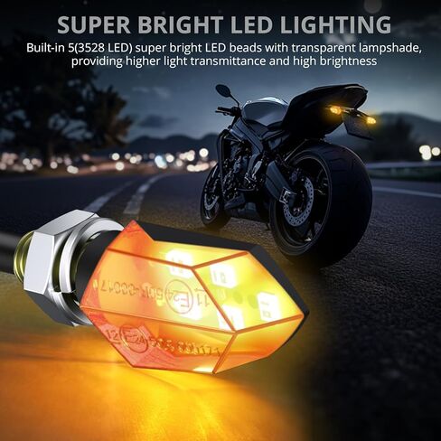 Justech 4 قطع مايكرو ليد بدوره أضواء إشارة دراجة نارية مؤشر عالمي مقاوم للماء 3528 مصباح الخرز مؤشر للدراجات النارية دراجة نارية هارلي كاواساكي ياماها قبالة الطريق in Kuwait