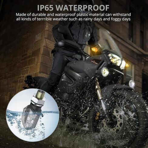 Justech 4 قطع مايكرو ليد بدوره أضواء إشارة دراجة نارية مؤشر عالمي مقاوم للماء 3528 مصباح الخرز مؤشر للدراجات النارية دراجة نارية هارلي كاواساكي ياماها قبالة الطريق in Kuwait