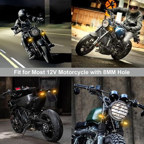 Justech 4 قطع مايكرو ليد بدوره أضواء إشارة دراجة نارية مؤشر عالمي مقاوم للماء 3528 مصباح الخرز مؤشر للدراجات النارية دراجة نارية هارلي كاواساكي ياماها قبالة الطريق in Kuwait