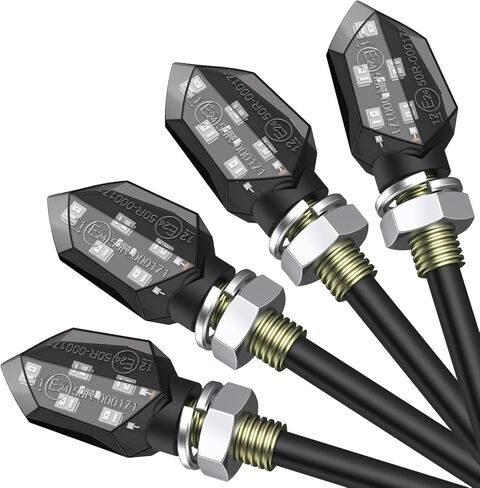 Justech 4 قطع مايكرو ليد بدوره أضواء إشارة دراجة نارية مؤشر عالمي مقاوم للماء 3528 مصباح الخرز مؤشر للدراجات النارية دراجة نارية هارلي كاواساكي ياماها قبالة الطريق in Kuwait