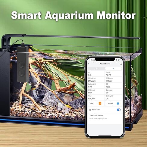Newest Smart Aquarium Monitor All in One pH/ORP/Salt/S.G/TDS/EC/Temp 24h Online Freshwater and Saltwater Fish Tank Tester (WiFi Version) in Saudi Arabia