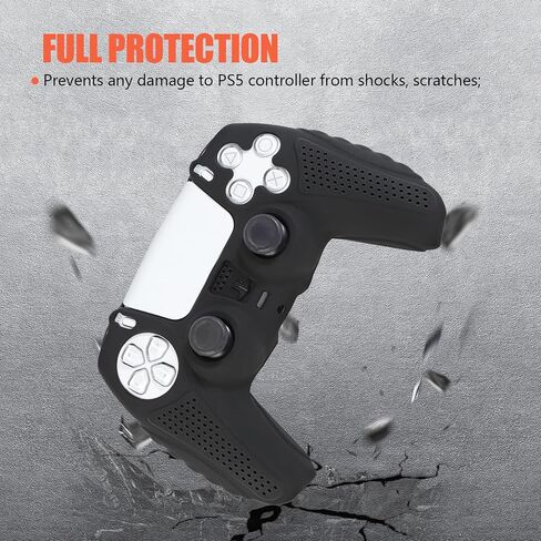 Grips Protective Skins Cover for PS5 Controller x 2(Clear White) with Thumb Grips x 8, Plugs x 8, Anolog Protectors x 4 in Saudi Arabia