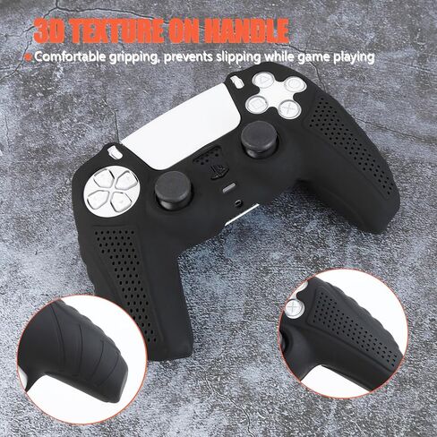Grips Protective Skins Cover for PS5 Controller x 2(Clear White) with Thumb Grips x 8, Plugs x 8, Anolog Protectors x 4 in Saudi Arabia