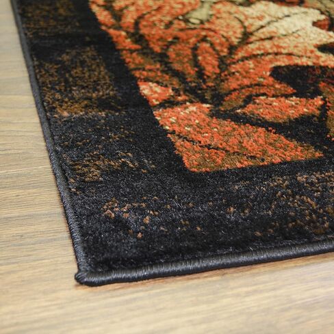 سجادة Rug Empire Rustic Lodge، سجادة منطقة الغزلان، 66 سم عرضًا × 99 سم ​​طولاً، أسود in Saudi Arabia