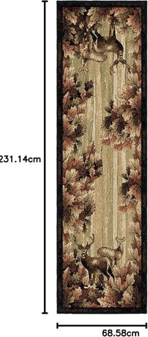سجادة Rug Empire Rustic Lodge، سجادة منطقة الغزلان، 66 سم عرضًا × 99 سم ​​طولاً، أسود in Saudi Arabia