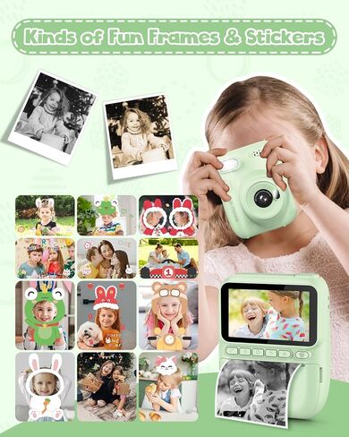 Kids Instant Print Camera, 3.0-inch HD Screen 32MP Photo Instant Digital Camera Christmas Birthday Gifts Toys for Toddle Children Girls Boys Age 3-12 - Pink in Saudi Arabia
