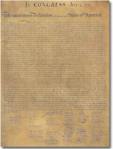 ملصق إعلان الاستقلال من AGTIAAI، ملصق تأسيس أمريكي مقاس 20 × 14 بوصة، وثائق للفصل الدراسي والمدرسة، ملصقات جدارية من القماش وصورة فنية مطبوعة لديكور غرفة النوم العائلية بدون إطار in Kuwait