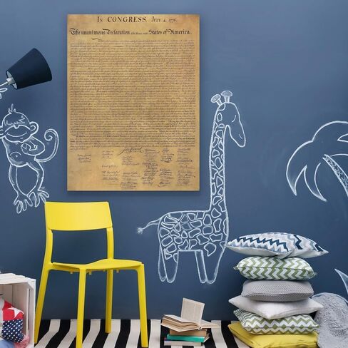 ملصق إعلان الاستقلال من AGTIAAI، ملصق تأسيس أمريكي مقاس 20 × 14 بوصة، وثائق للفصل الدراسي والمدرسة، ملصقات جدارية من القماش وصورة فنية مطبوعة لديكور غرفة النوم العائلية بدون إطار in Kuwait