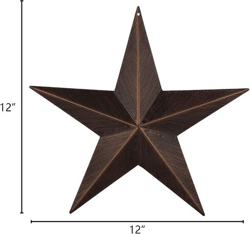 EBEI Metal Country Antique Barn Star 21.5" Rustic American Style Dark Brown Texas Lone Star Home Wall Décor in Saudi Arabia