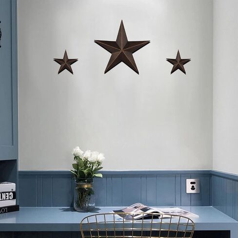 EBEI Metal Country Antique Barn Star 21.5" Rustic American Style Dark Brown Texas Lone Star Home Wall Décor in Saudi Arabia