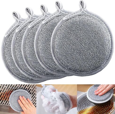 5PCS Sponges Kitchen, Multi-Purpose Dish Sponge Non-Scratch Dishwashing Sponges Kitchen Scrub Sponges, Reusable Sponges for Dishes, Pots and Pans in Saudi Arabia