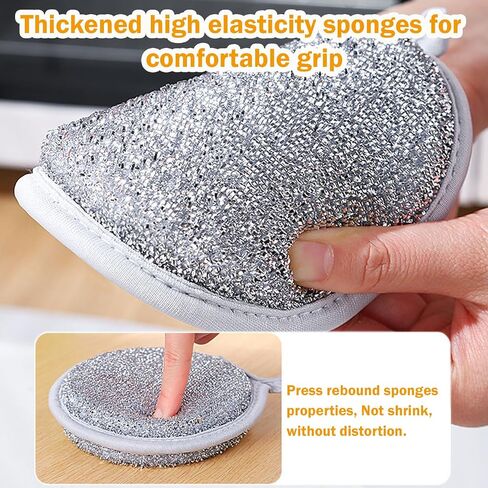 5PCS Sponges Kitchen, Multi-Purpose Dish Sponge Non-Scratch Dishwashing Sponges Kitchen Scrub Sponges, Reusable Sponges for Dishes, Pots and Pans in Saudi Arabia
