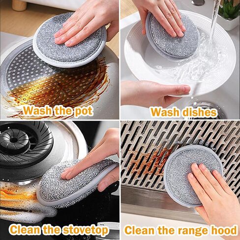 5PCS Sponges Kitchen, Multi-Purpose Dish Sponge Non-Scratch Dishwashing Sponges Kitchen Scrub Sponges, Reusable Sponges for Dishes, Pots and Pans in Saudi Arabia