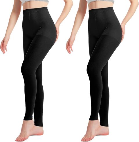 2 Pairs Medical Compression Pantyhose for Men & Women, 20-30mmhg Gradient Support Tights pants, Open Toe High Waist Tights, Graduated Tights for Varicose Veins, Edema, Deep, Vein, Thrombosis , During, Flight in Saudi Arabia