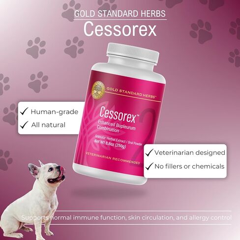 Cessorex Allergy Relief and Skin Immune Function Support for Dogs by Gold Standard Herbs, All Natural Bupleurum Combination, 85 gram Powder in Saudi Arabia