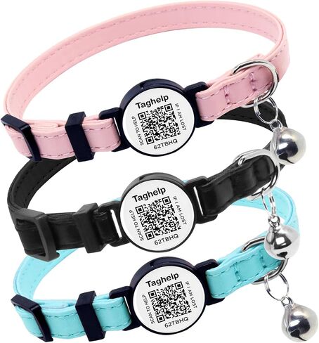 Leather Cat Collar with Bell Leather Kitten Collar Cat Collar with Safety Buckle for Boy Cats, Girl Cats with Safety Elastic Strap Cute Pet Collars for Small Cat Kitten Puppy (Pink) in Saudi Arabia