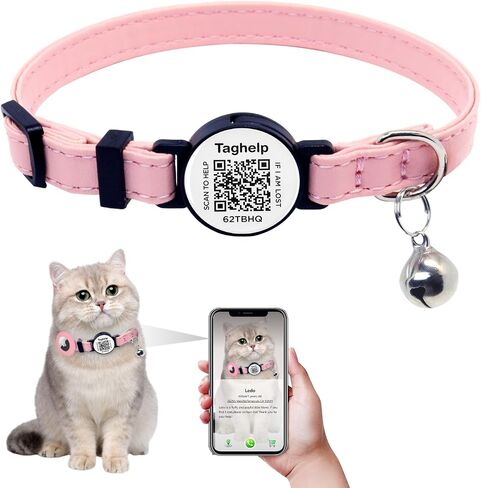 Leather Cat Collar with Bell Leather Kitten Collar Cat Collar with Safety Buckle for Boy Cats, Girl Cats with Safety Elastic Strap Cute Pet Collars for Small Cat Kitten Puppy (Pink) in Saudi Arabia