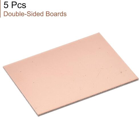 MECCANIXITY PCB لوح نحاسي مصفح 100 مم × 70 مم × 1 مم FR4 ألياف زجاجية على الوجهين لمشاريع الدوائر، حزمة من 5 in Kuwait