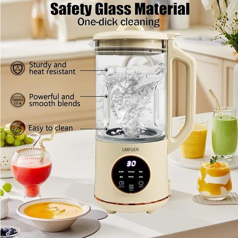 Automatic Nut Milk Maker,Blender for Kitchen 40oz Cold Drinks,27oz Hot Drinks,Soy Milk Maker,Rice Paste,Juice,Baby Food Hot Blender,Corn,Crushing Ice,Delay Start/Keep Warm/Boil Water (Purple) in Saudi Arabia
