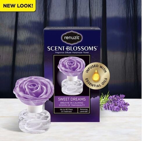 Renuzit Scent Blossoms Fragrance Diffuser Gift Handmade Flower, Sweet Dreams, Relaxing Lavender, Infused with Essential Oils, Decorative Small Diffuser, 2.19 Oz (Pack of 3) in Saudi Arabia