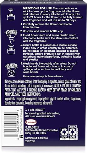 رينوزيت رائحة أزهار الناشر هدية زهرة مصنوعة يدويا، أحلام حلوة، لافندر مريح، مملوء بالزيوت العطرية، ناشر صغير مزخرف، 2.19 أونصة (عبوة من 3) in Kuwait
