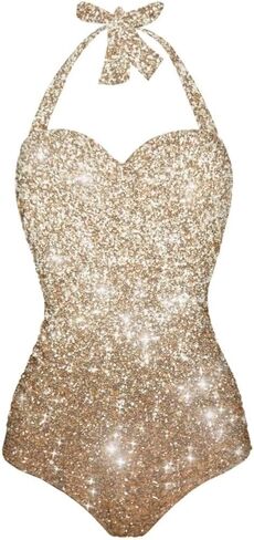 Yiekeluo Women's V Neck One Piece Swimsuit Ruched Tummy Control Vintage Swimwear in Saudi Arabia