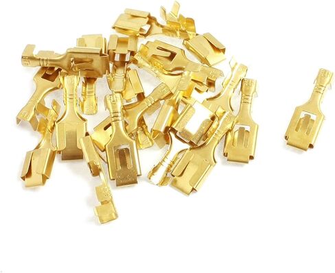 uxcell a12091000ux0569 6.3mm Brass Crimp Terminal Cable Female Spade Connector, 20 Pieces in Saudi Arabia