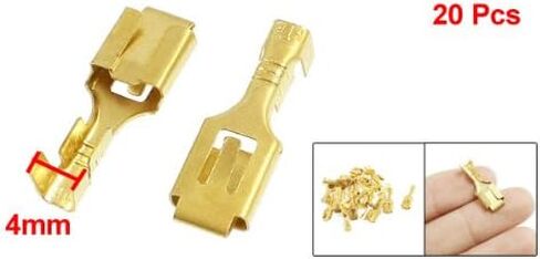 uxcell a12091000ux0569 6.3mm Brass Crimp Terminal Cable Female Spade Connector, 20 Pieces in Saudi Arabia