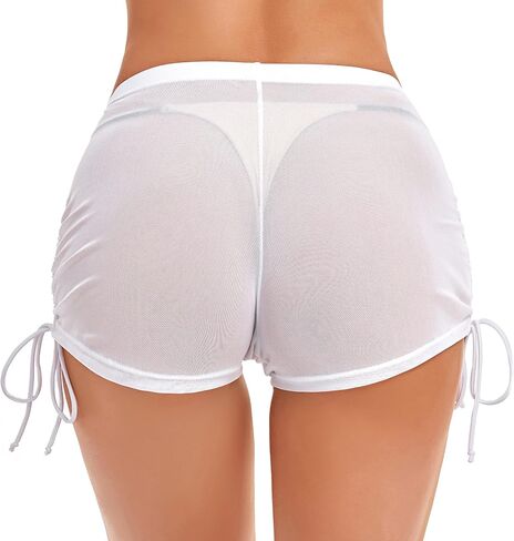 SHERRYLO Swim Shorts Women Sheer Board Short See Through Bikini Bottom Mesh Swimsuit Bottoms Sexy See Thru Bathing Suit in Saudi Arabia