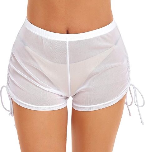 SHERRYLO Swim Shorts Women Sheer Board Short See Through Bikini Bottom Mesh Swimsuit Bottoms Sexy See Thru Bathing Suit in Saudi Arabia
